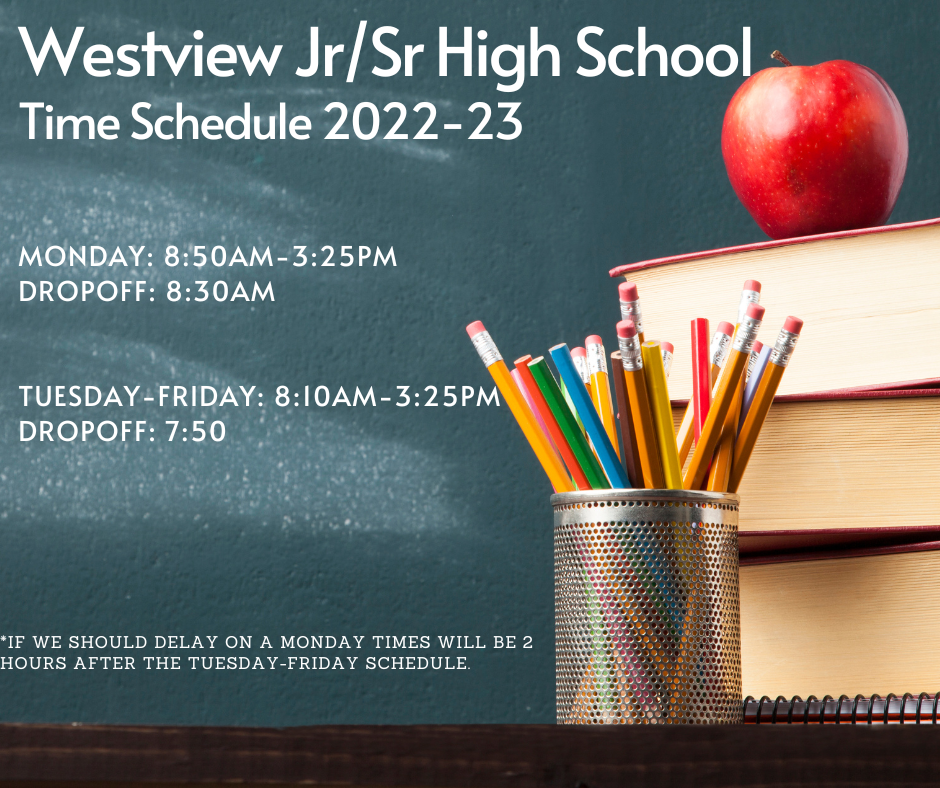2022-23 Westview Jr/Sr High School Time Schedule | Westview JR-SR HS