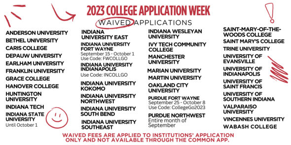 Colleges participating in College Go Week 2023